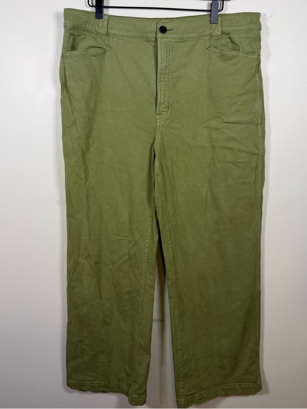 Madewell Emmett Wide Leg Pants Olive Green Women’s Size 33 Cotton Twill Trousers - Picture 2 of 7